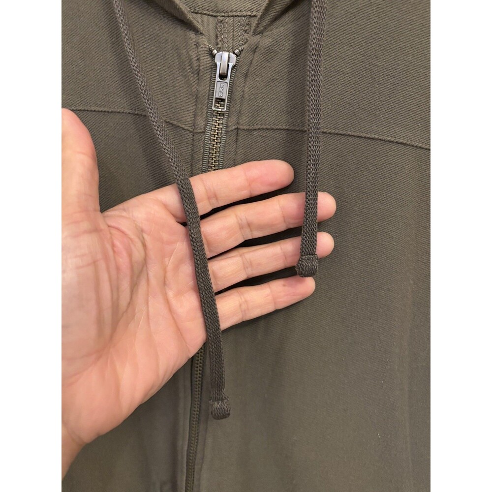 James Perse Hoodie Women’s 3 Green Full Zip Anorak Drop Pockets Cinch Waist Ws - Picture 10 of 13